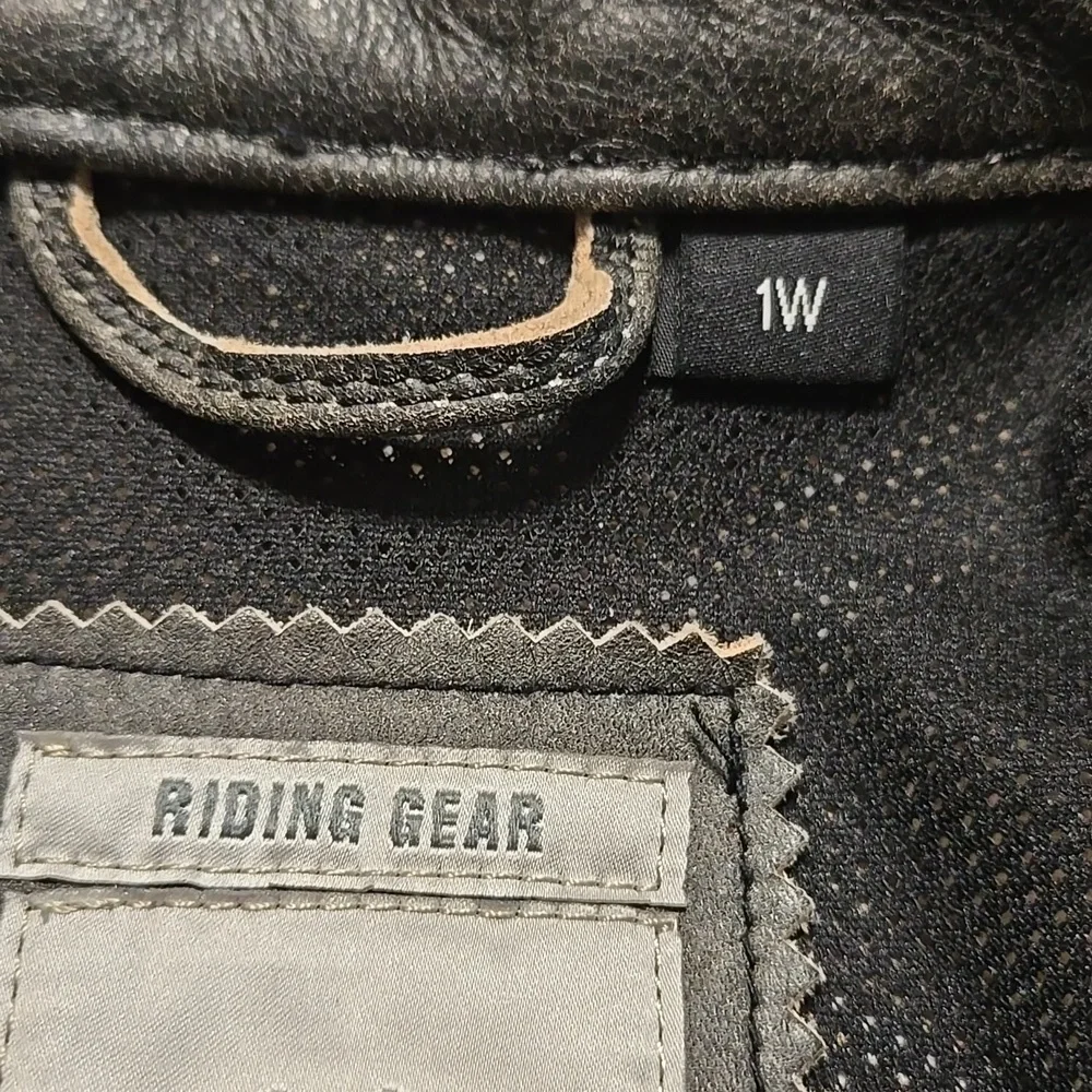 Harley-Davidson Leather Jacket Size 1W Unique Distressed Black Yellow Ivory - Picture 12 of 15